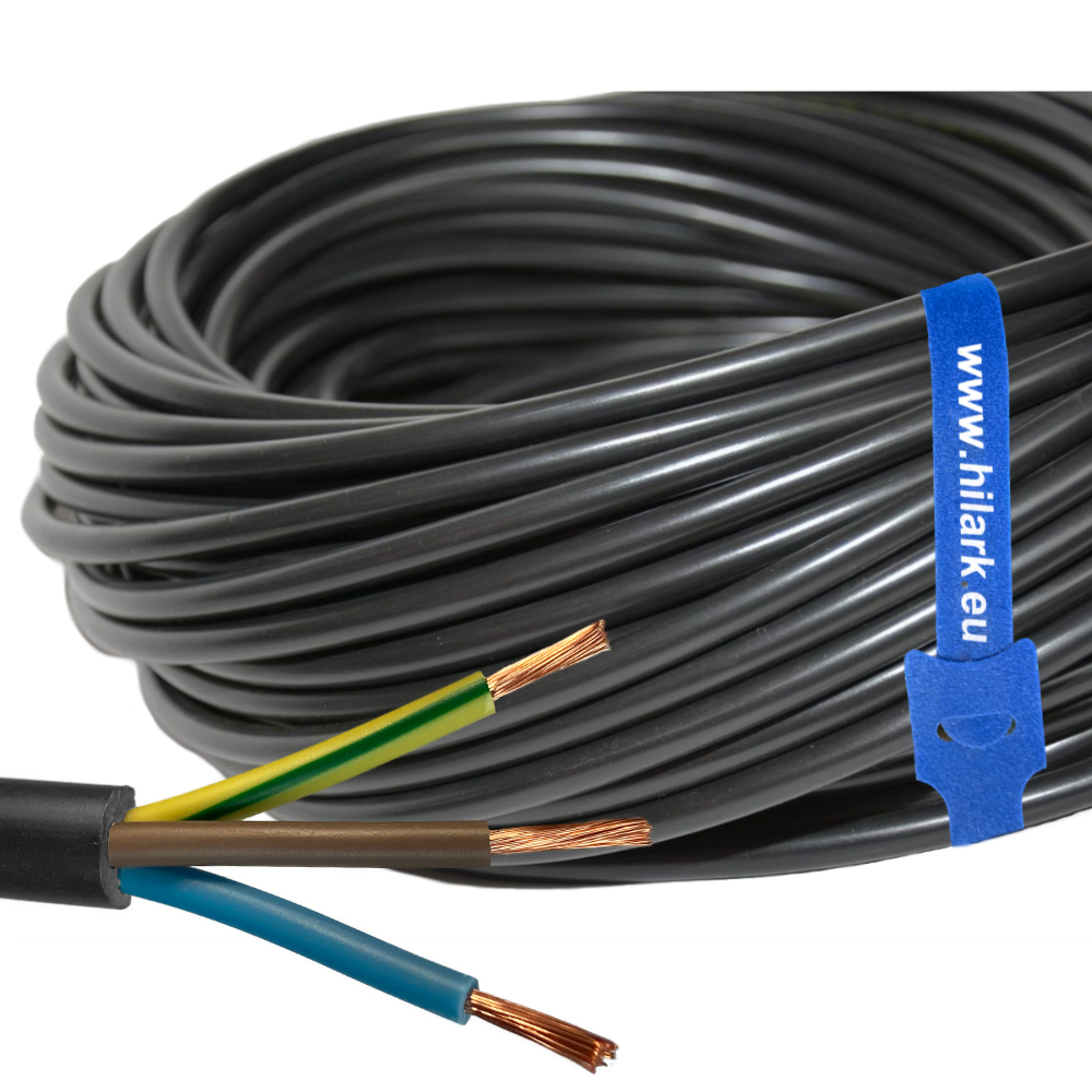Câble H05VV-F 3×2,5 mm² 70m – Noir Câble pour rallonges électriques