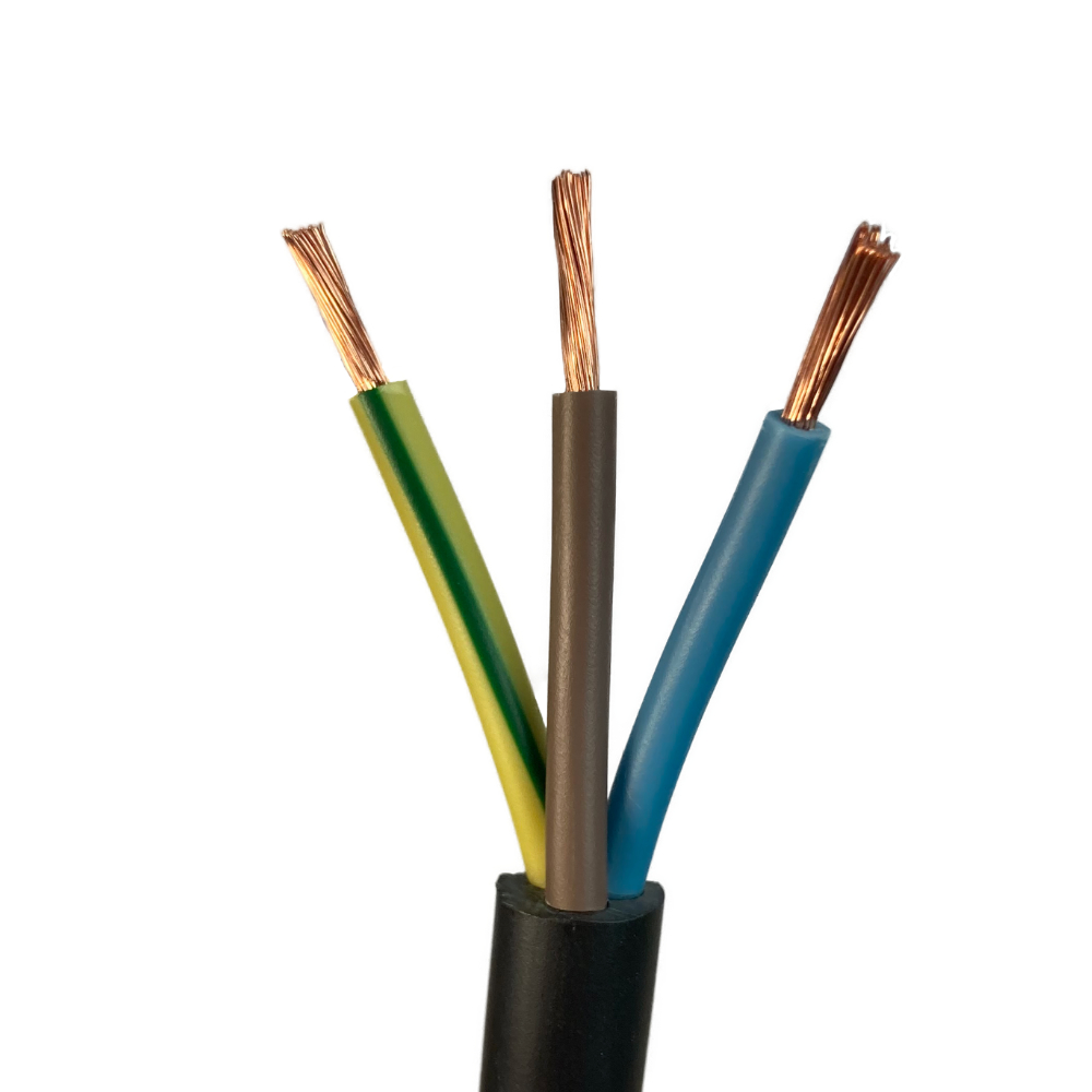 Câble H05VV-F 3×2,5 mm² 100m – Noir Câble pour rallonges électriques