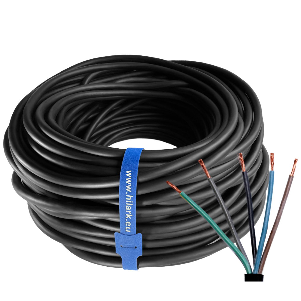 Câble d’alimentation Câble en caoutchouc H05RR-F OW 5×2,5 mm2 500V conducteur CU 100m