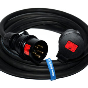 Câble d’extension électrique en caoutchouc H07RN-F 5×2,5 mm2 IP44 16A 10m