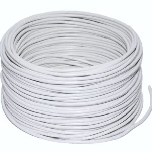 Hilark Câble d’alarme rond, électrique, flexible (câble), installation OMY H03VV-F 4×0,75 mm2 blanc 25m
