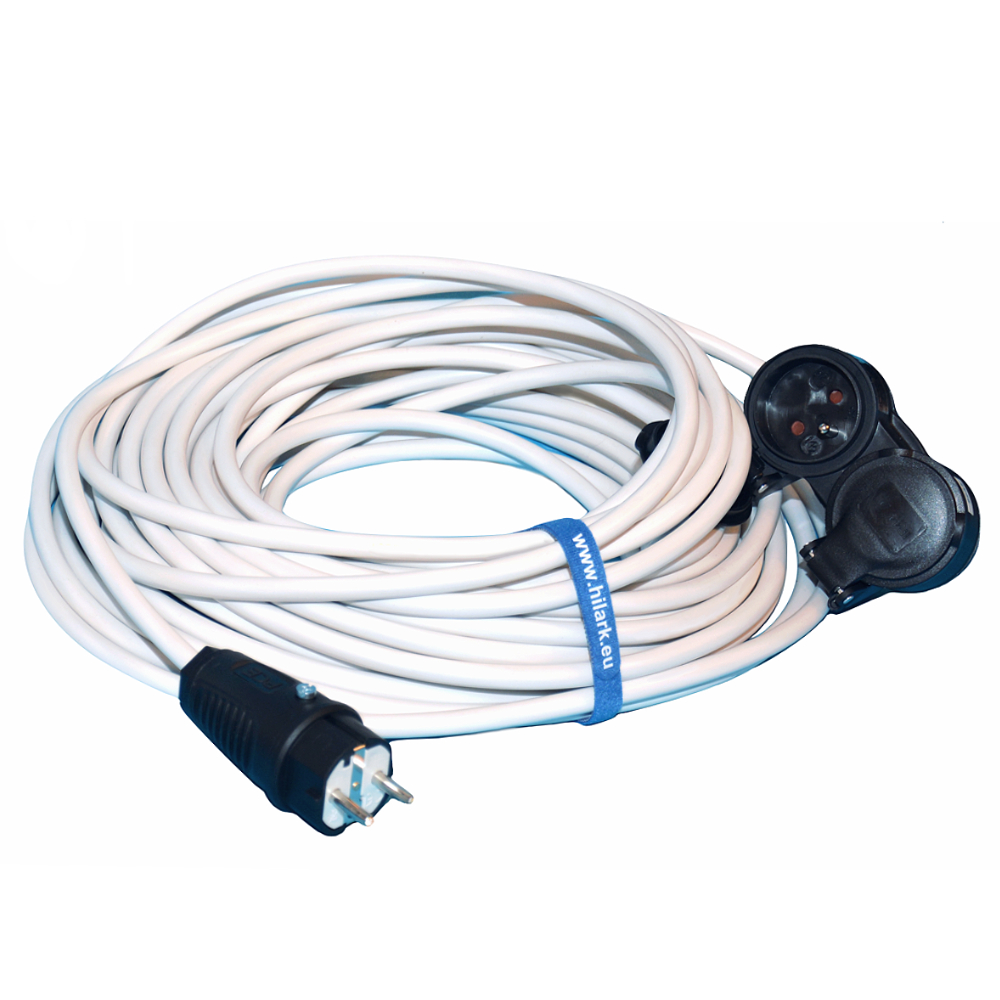 Rallonge H05VV-F 3g1,5 mm blanc séparateur 2 prises