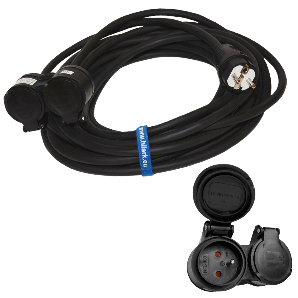 Rallonge H05RR-F 3g2,5 séparateur 2 prises