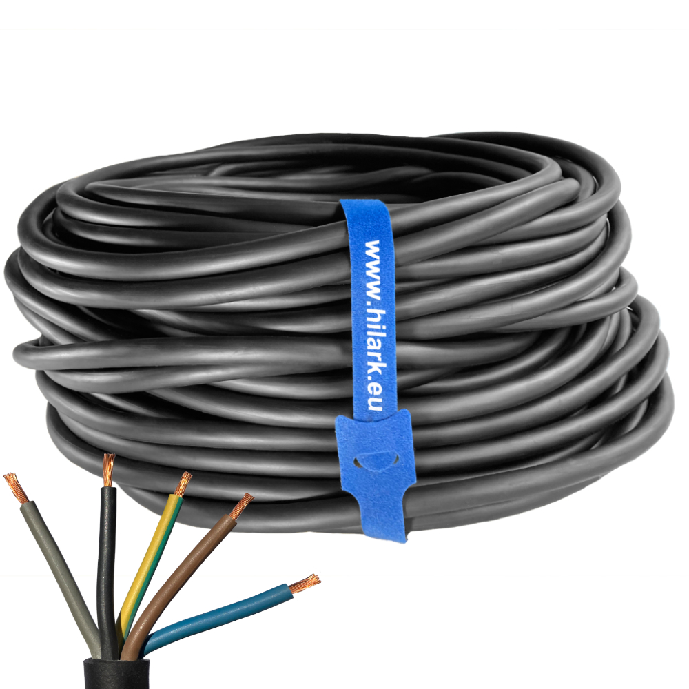 Câble H07RN-F (5 x 1,5 mm²) Câble de 100m, Câble de Chantier, Industrie Câble Convient pour l’extérieur