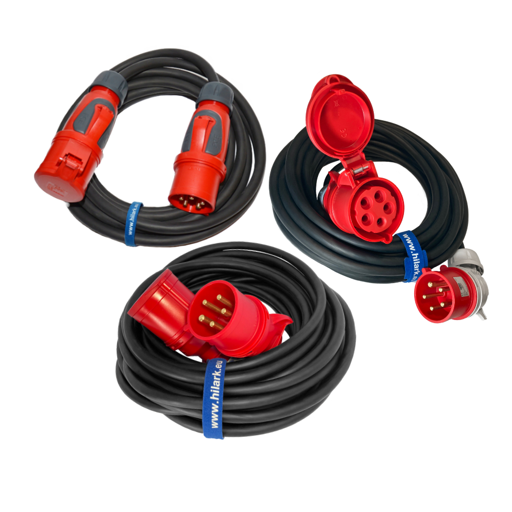 Rallonges en caoutchouc H07RN-F 3 phases 5 fils 16A