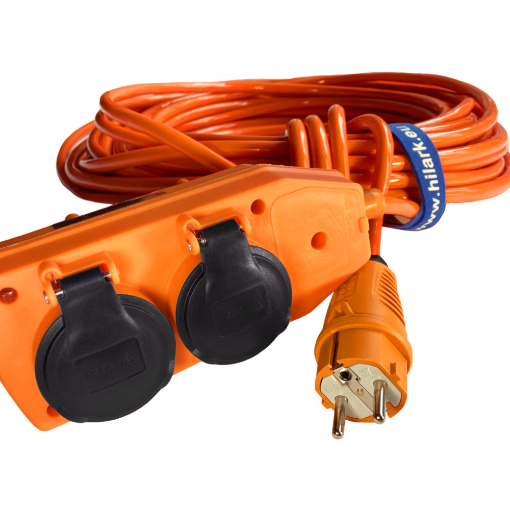 Enrouleur Cable Electrique H07BQ-F 3×2,5 rallonge électrique avec Bloc Prises Professionnelle 2m