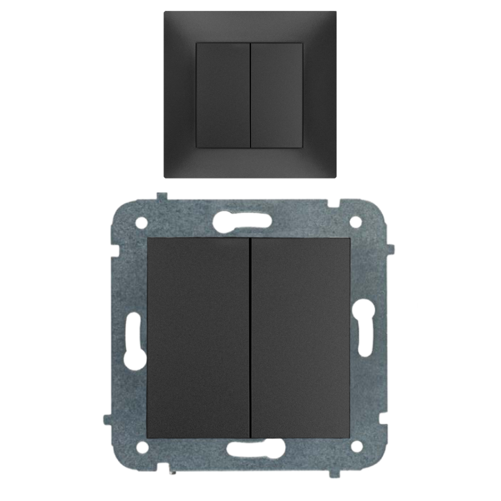 Interrupteur double électrique CARLA de type chandelier sans cadre 1711-09 EPN