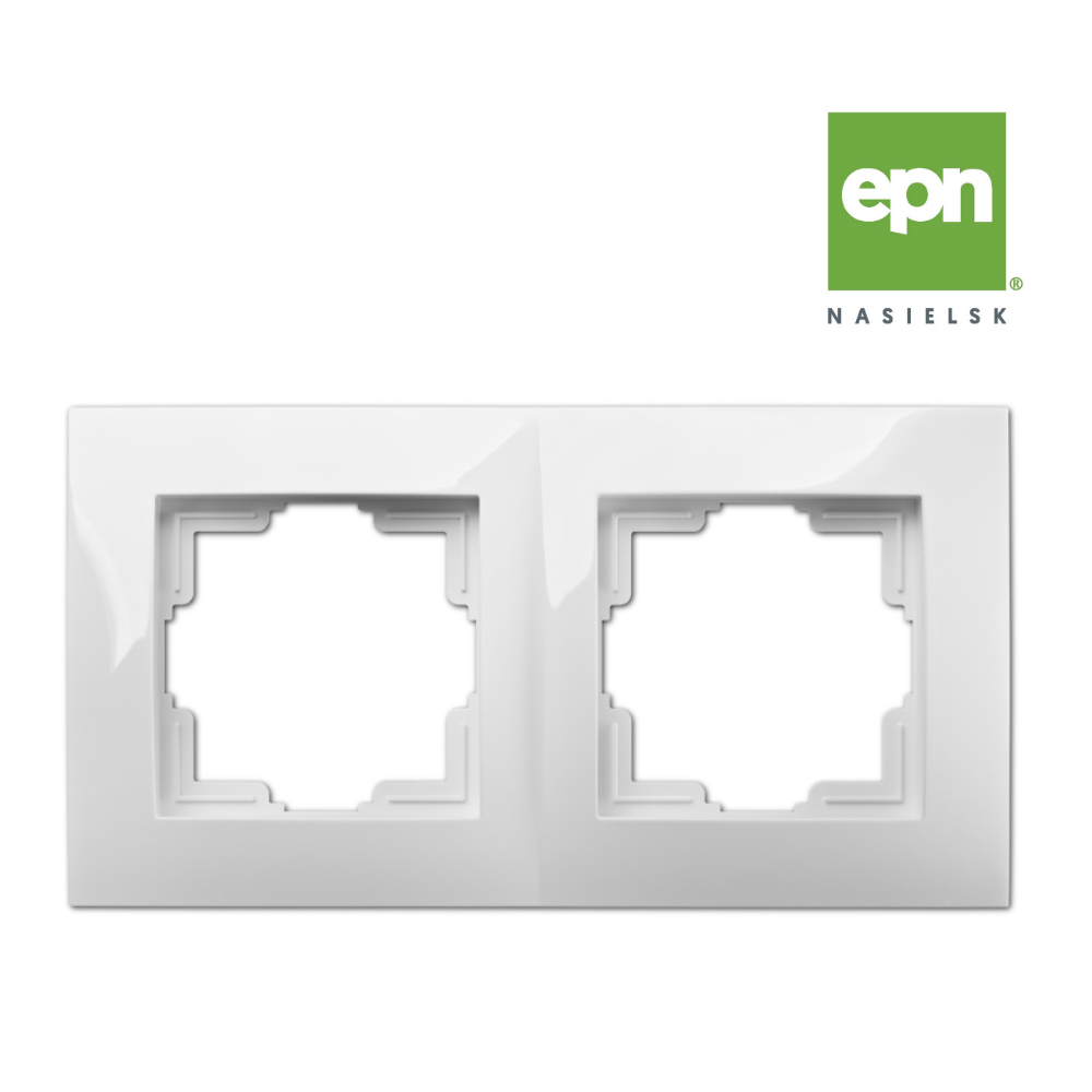 DOUBLE CADRE CARLA UPRIGHT HORIZONT pour prises et interrupteurs 1772-40 blanc EPN
