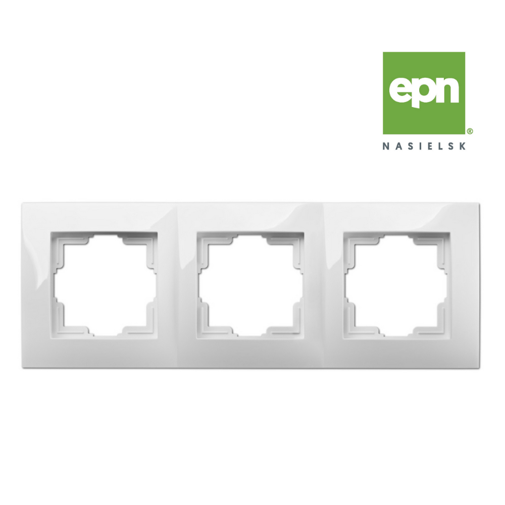 Cadre triple CARLA pour prises/interrupteurs blanc 1773-00 EPN vertical horizontal