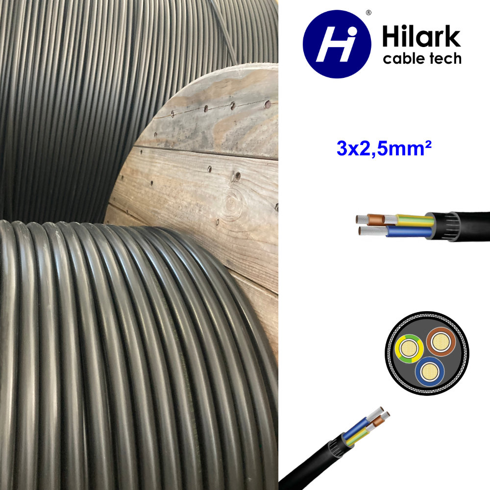 NSHTÖU-J 0,6/1 kV 3×2,5mm ² câble doublement renforcé 1m OU N&rsquo;IMPORTE OÙ MULTIPLE