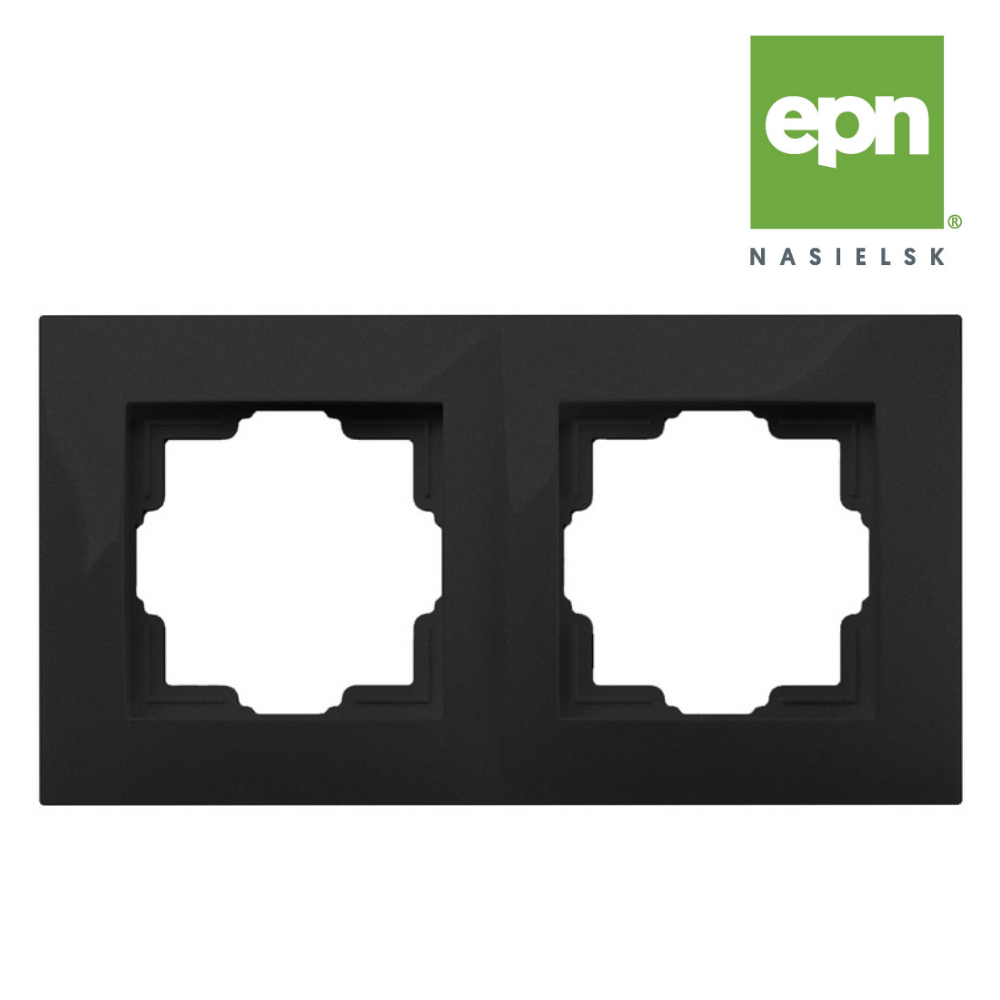 DOUBLE CADRE CARLA NIVEAU DROIT pour prises et interrupteurs 1772-09 blanc EPN