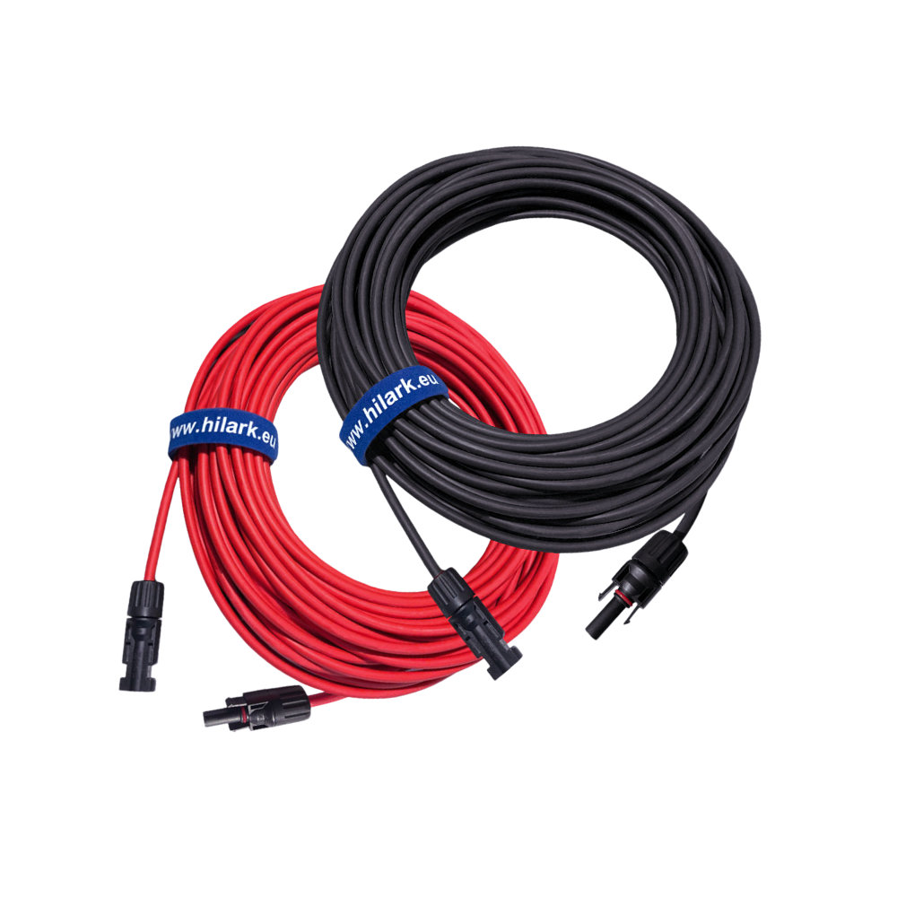 Rallonges solaires photovoltaïques 1x4 noir + rouge