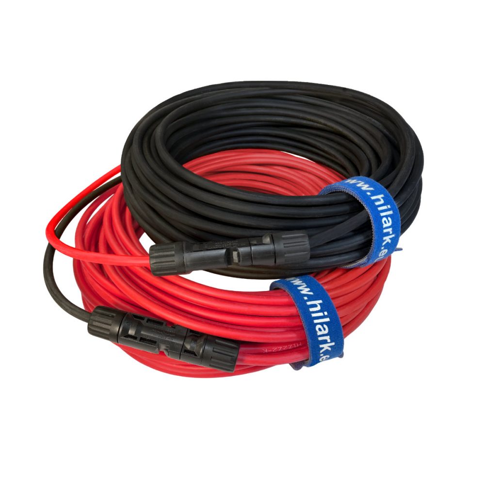 Rallonges solaires photovoltaïques 1x6 noir + rouge