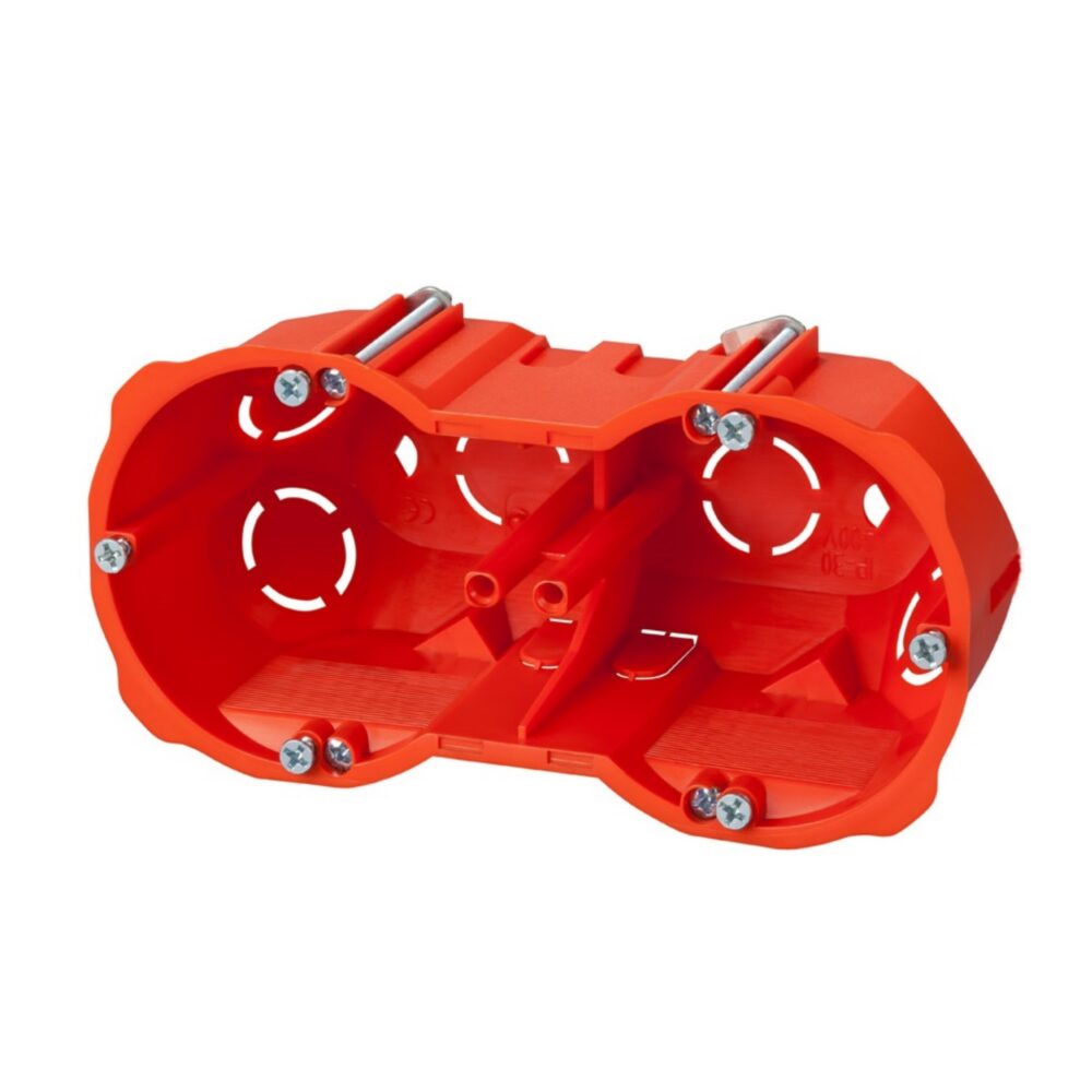 Boîtier encastré double EPN P/T PK-2X60F POUR CLOISONS CREUSES PROFOND 0286-00