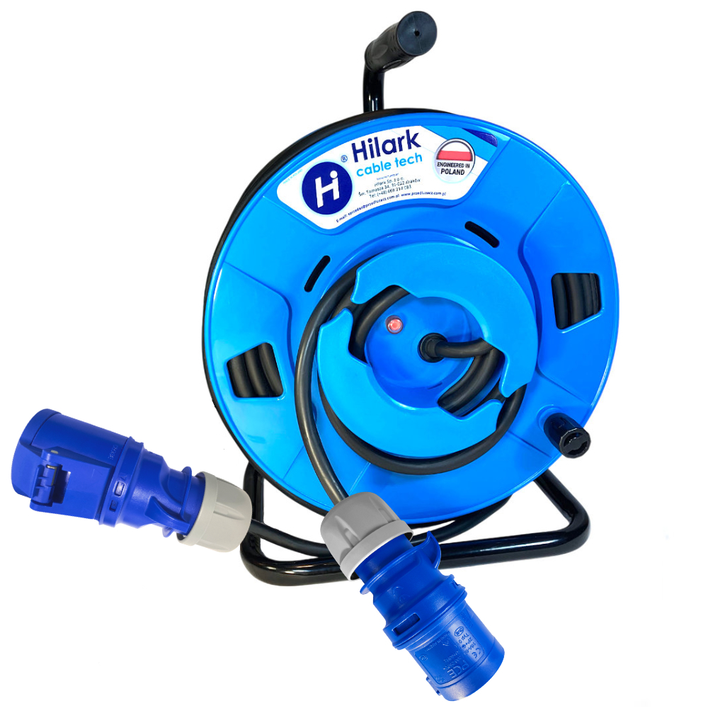 Rallonge CEE IP44 caoutchouc H07RN-F 3×2,5 tambour inversé 30m