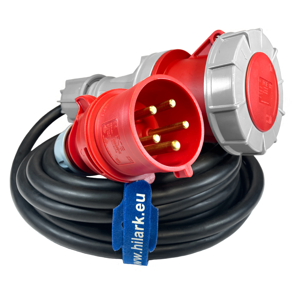 Adaptateur triphasé CEE fiche 32A sur prise 63A 5m