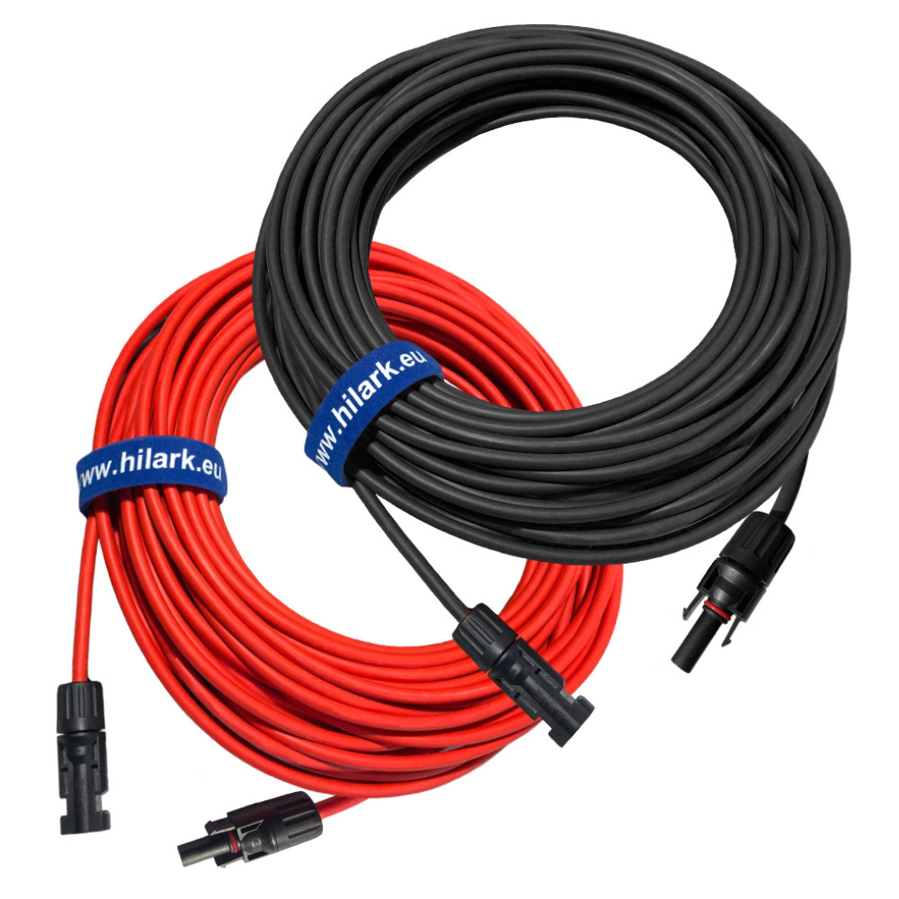 KIT DE RALLONGES SOLAIRES PHOTOVOLTAÏQUES MC4 POUR PANNEAUX 1x4mm 0,5m