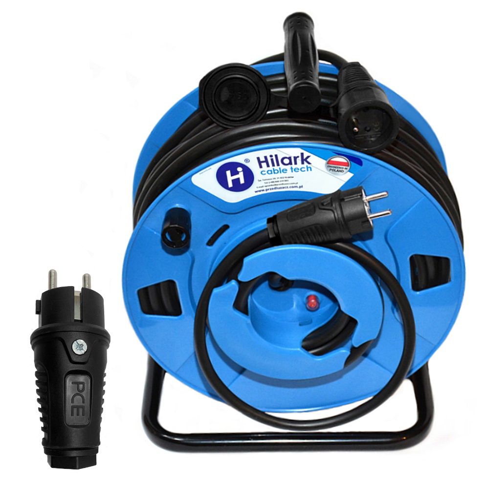 Rallonges sur enrouleur inversé en Néoprène H07RN-F 3x1,5 fiche prise