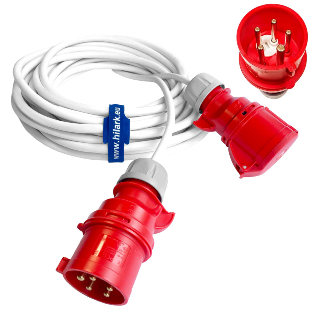 Rallonges triphasées CEE 16A 5g2,5 H05VV-F blanches