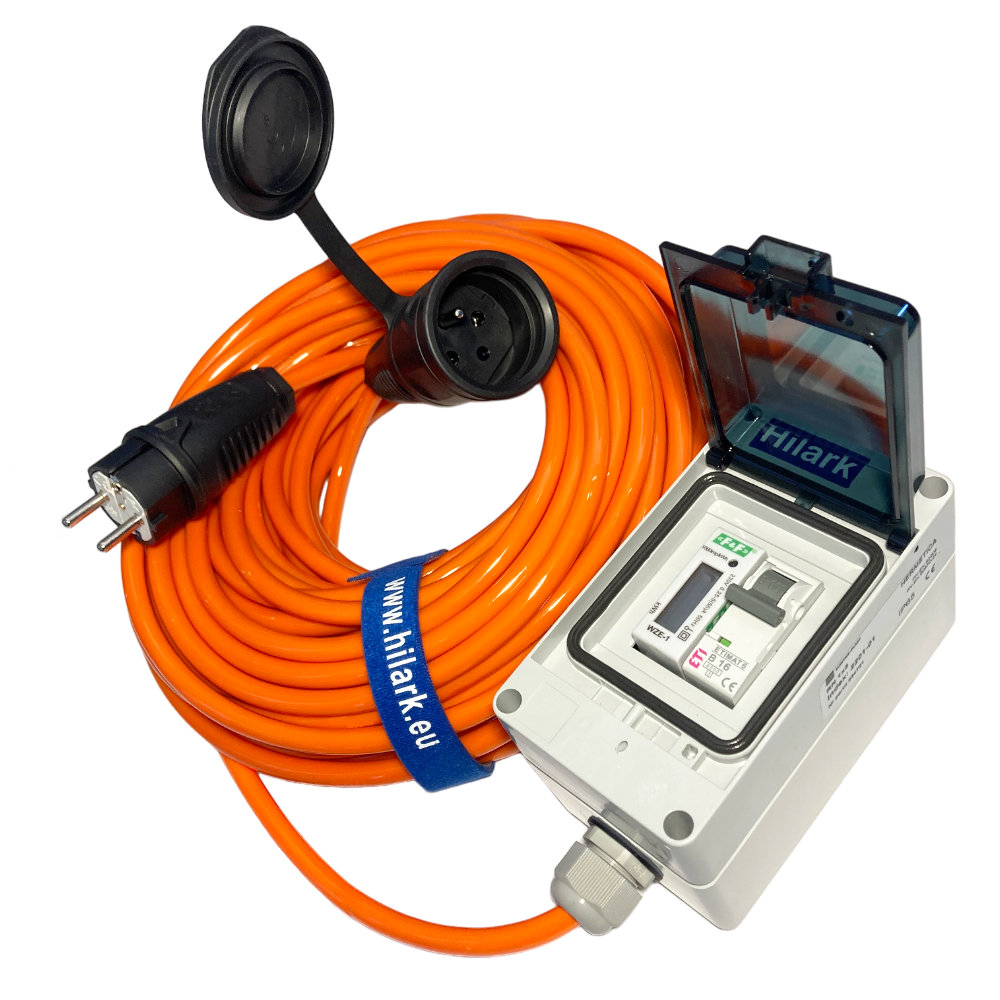 Rallonges avec protection moteur et compteur d'énergie, PUR H07BQ-F 3x2,5mm² orange