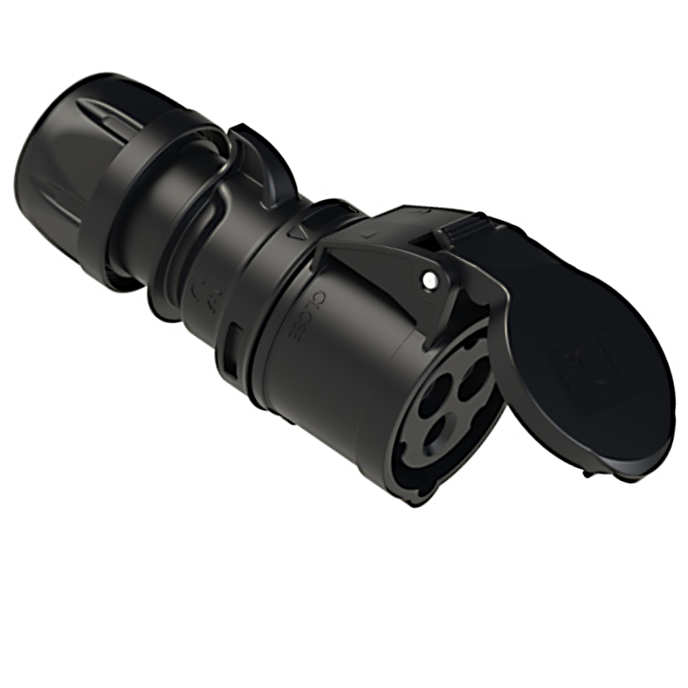 Prise mobile noire PCE 250V 16A IP44 213-6x 3 broches CEE