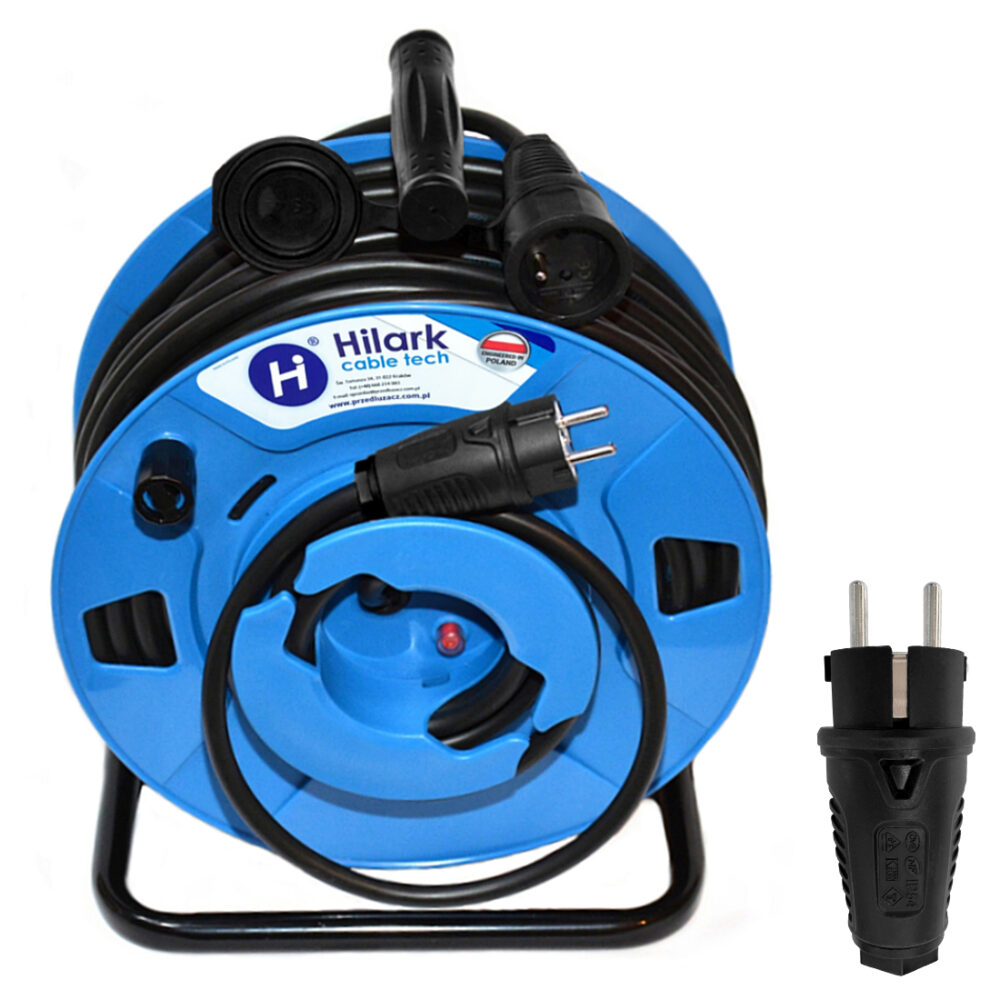 Rallonges sur enrouleur inversé en Néoprène H07RN-F 3x2,5 fiche prise