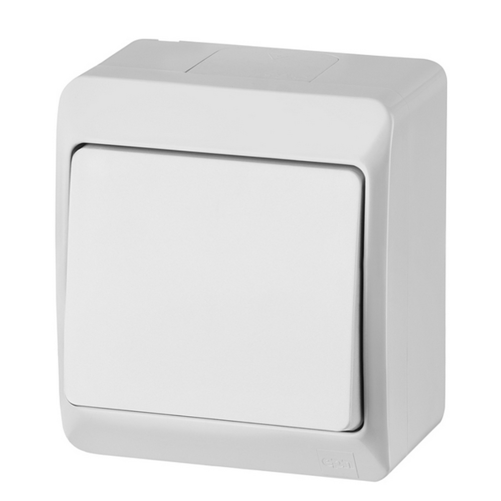 HERMES IP44 interrupteur en saillie étanche va-et-vient blanc EPN