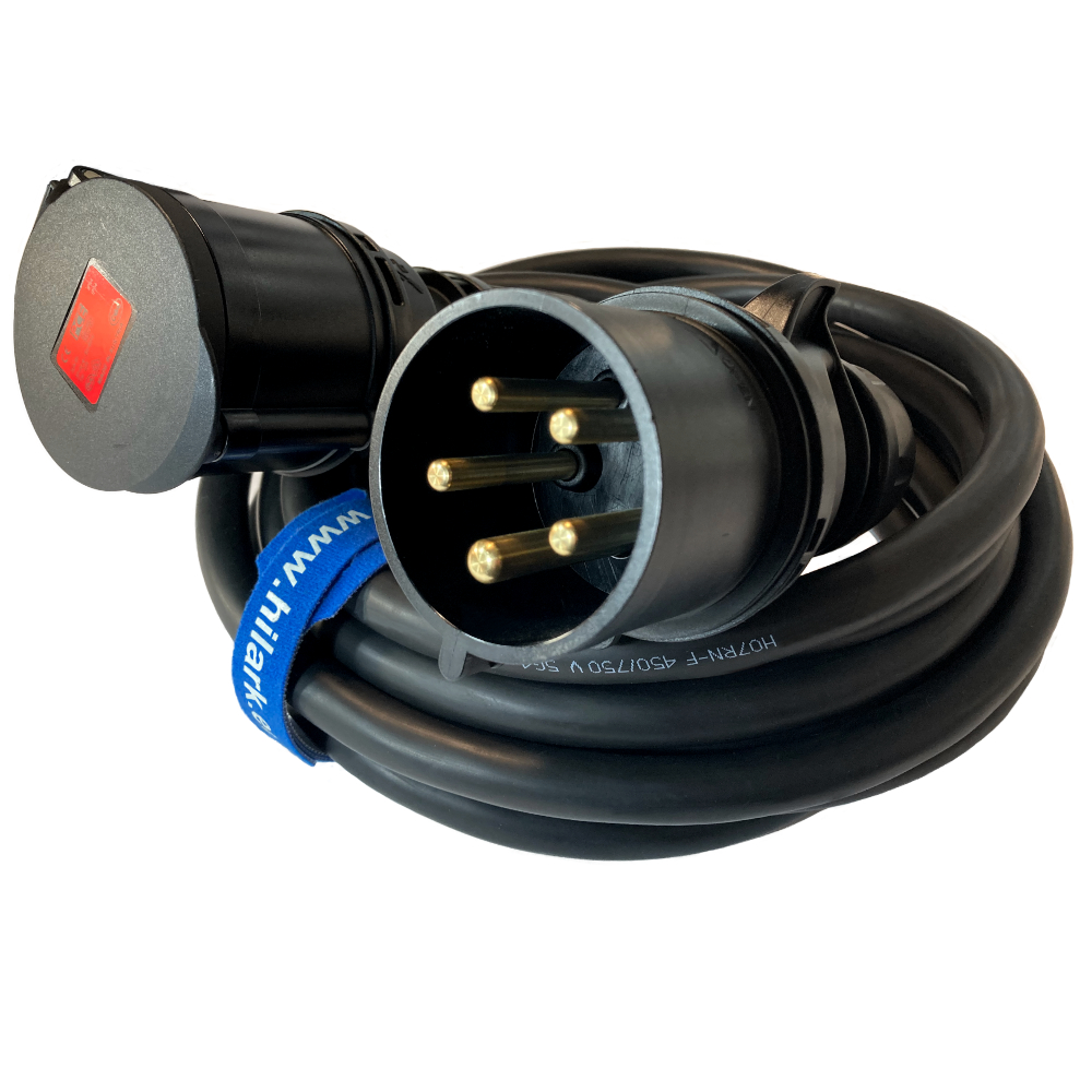 Rallonge triphasée CEE en caoutchouc H07RN-F 5x4mm IP44 32A 1m