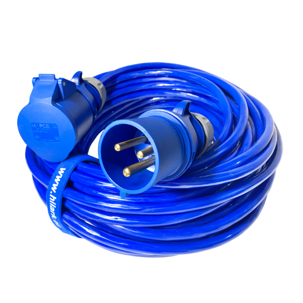 Rallonge CEE en Polyuréthane (PUR) H07BQ-F 3×2,5 BLEUE
