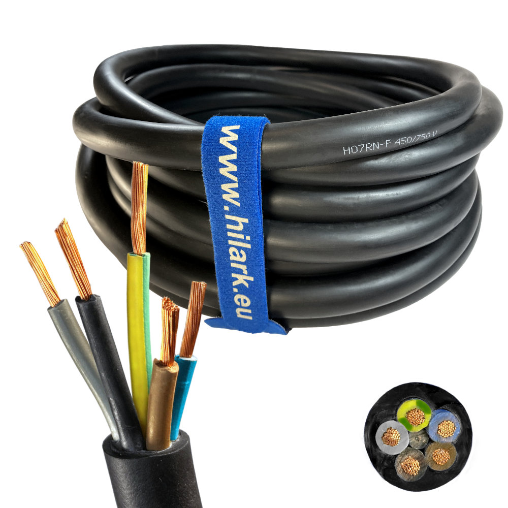 Câble en caoutchouc H07RN-F OnPd 5×6 souple 100% cuivre 1m