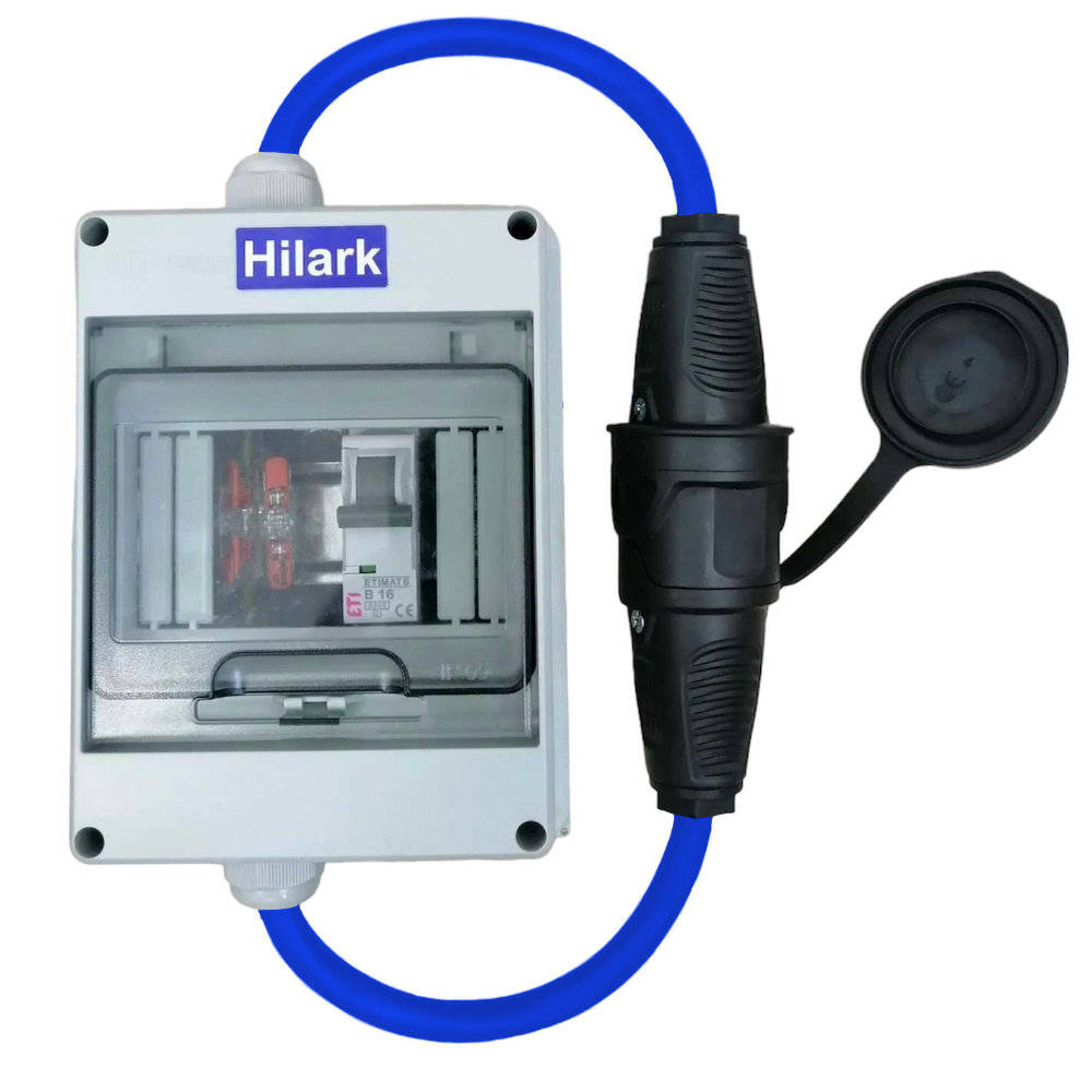 Rallonge électrique + protection moteur, en caoutchouc H07BQ-F 3×2,5mm² bleue – 1m