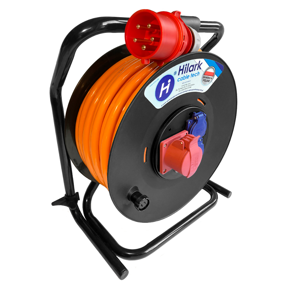 Rallonge triphasée CEE H07BQ-F 5×4 enrouleur 1x32A 2x16A 230V 1m