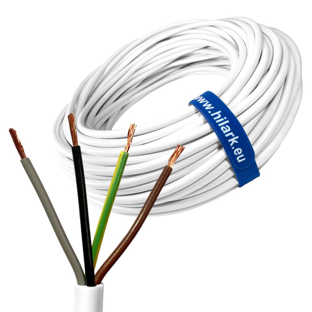 Câble blanc H05VV-F 4×1,5 mm² 1m