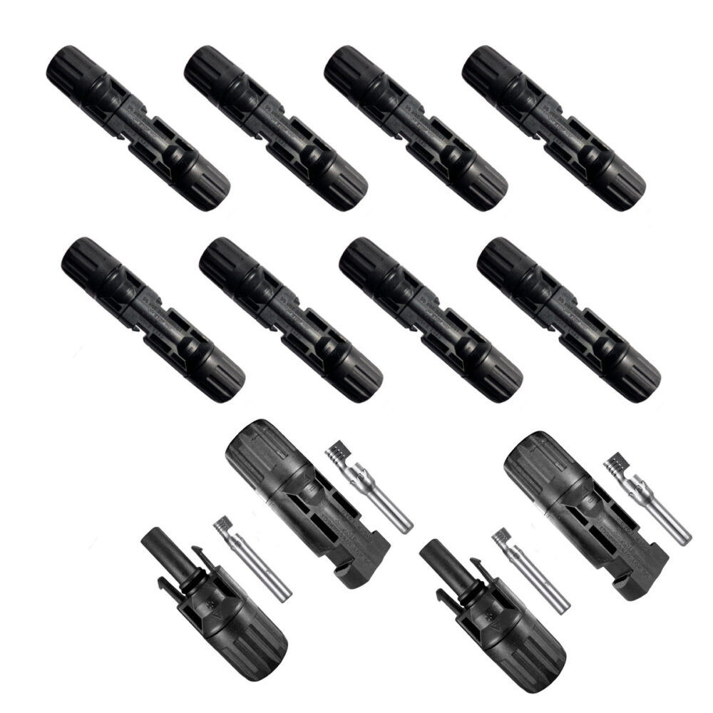 Jeu de connecteurs solaires MC4 pour câble 2,5-6mm² femelle + mâle 10 pièces