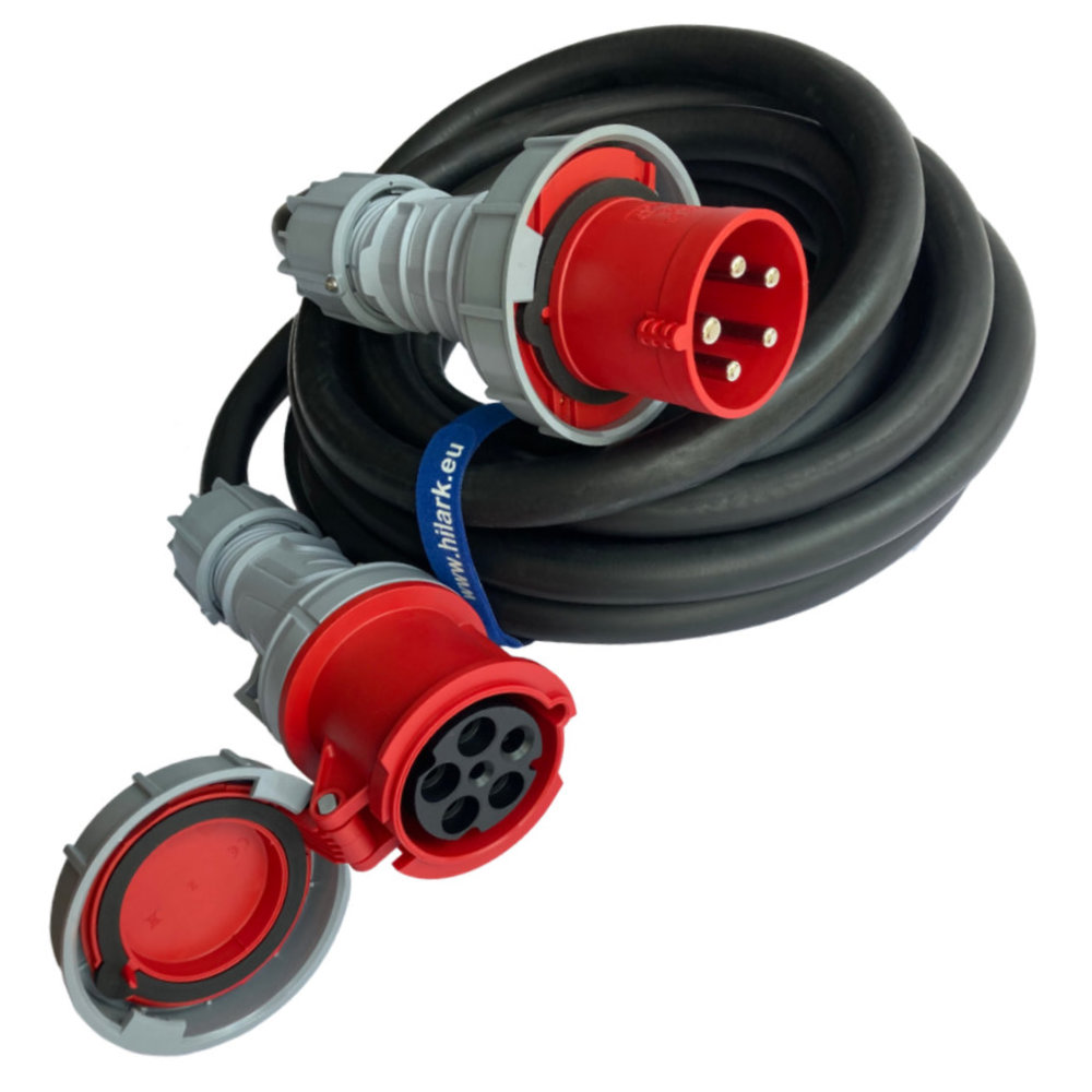 Adaptateur triphasé fiche 125A vers prise 63A 0,5m