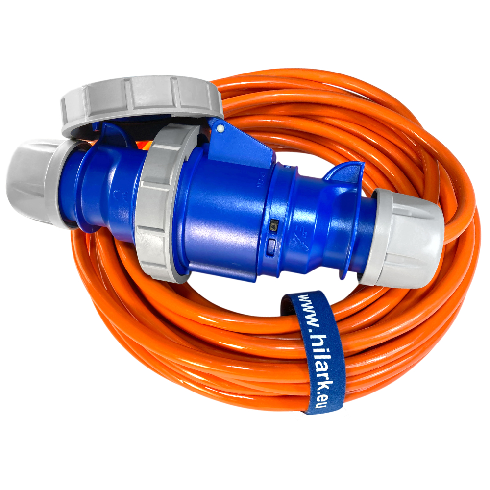 Rallonge intermédiaire H07BQ-F pour alimentation de yacht IP67 1m orange