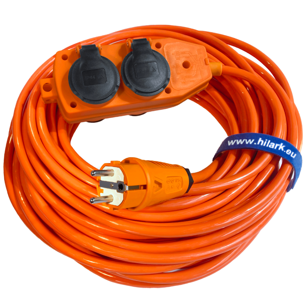 Rallonge en polyuréthane H07BQ-F 3×2,5 avec répartiteur 1m