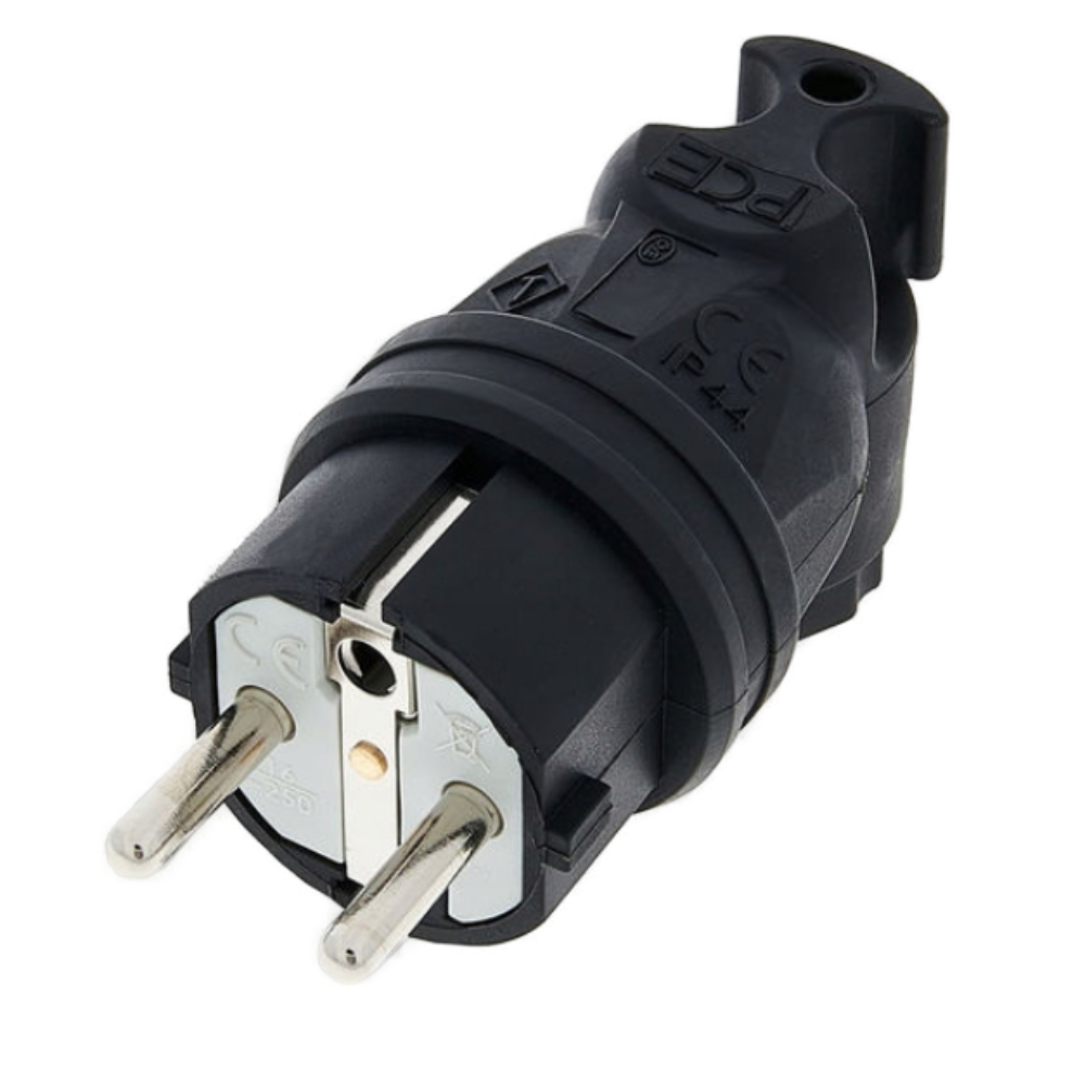 Fiche coudée PCE 16A IP44 05821-s en caoutchouc