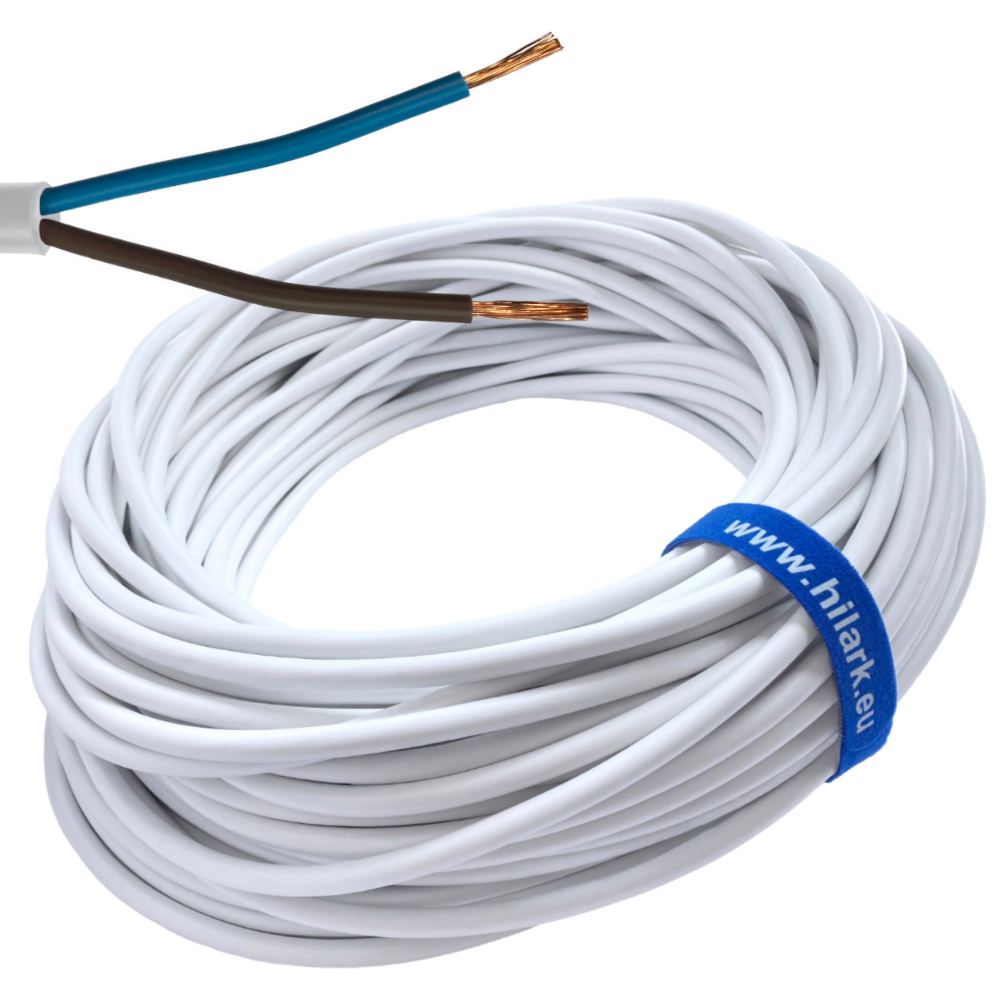 Câble H03VV-F OMY 2×0,75 rond blanc cl. 5 10m
