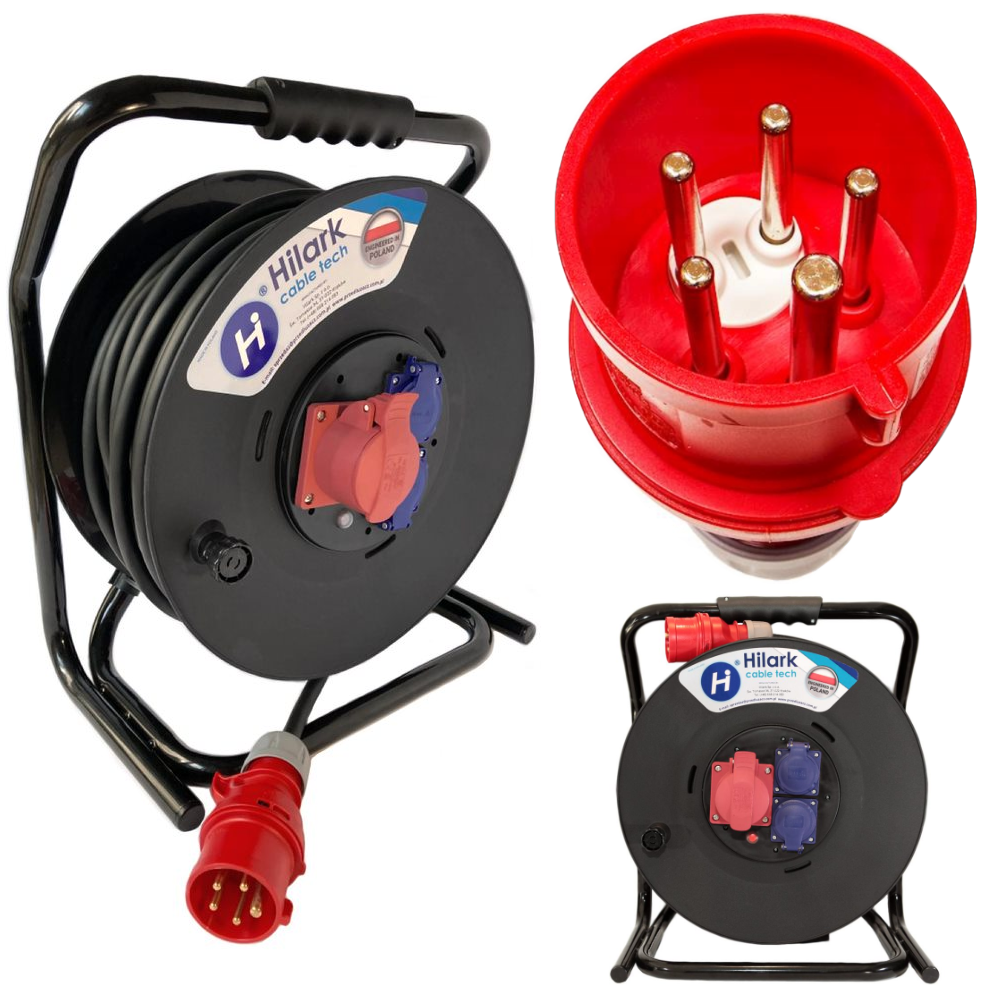 Rallonge triphasée CEE – En caoutchouc H07RN-F 5×4 croisement de phases 1m