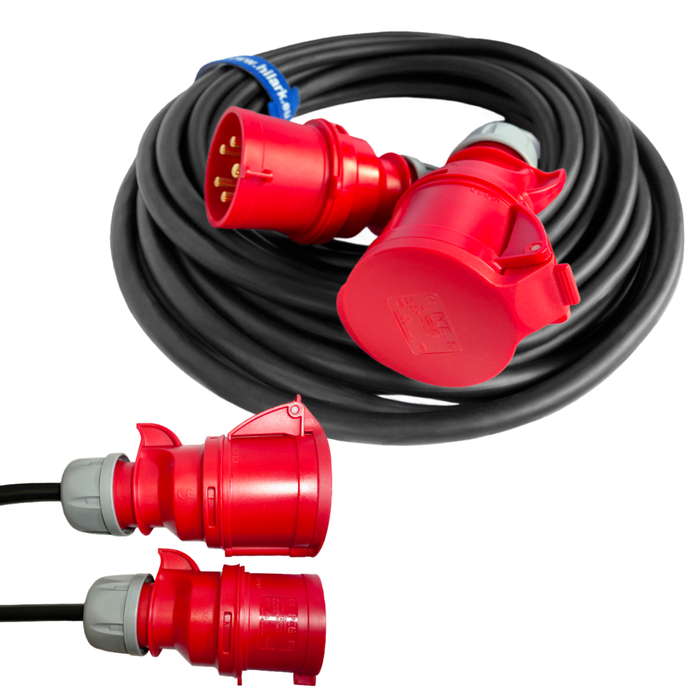 Rallonge triphasée CEE en caoutchouc H07RN-F 5G2,5 1m