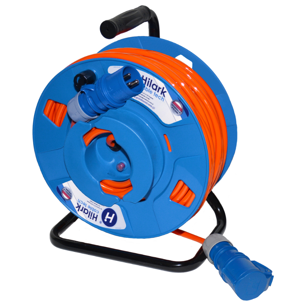 Rallonge PUR H07BQ-F 3×2,5 orange prises CEE 25m