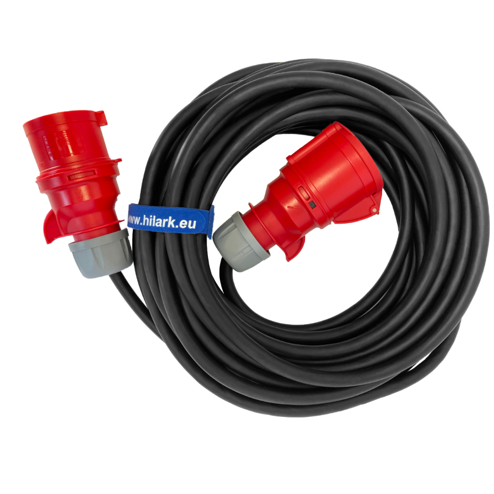 Rallonge triphasée CEE 16A 5×2,5 1m H05VV-F en PVC