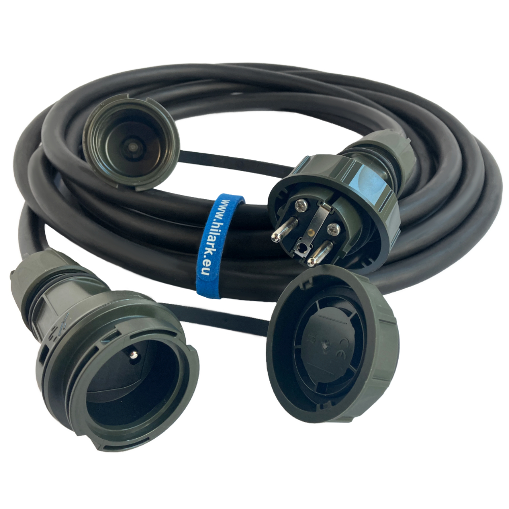 Rallonge en caoutchouc H07RN-F 3x4mm² certifiée usage militaire 2m