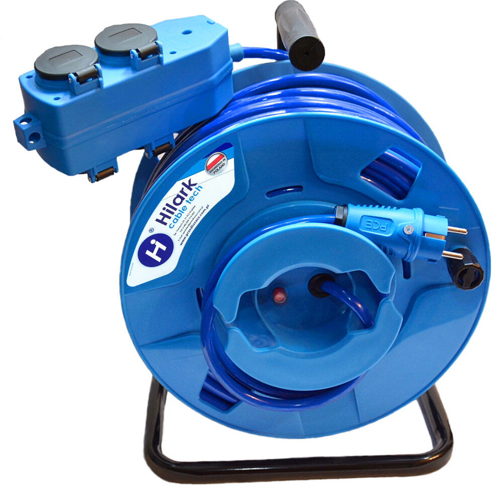 Rallonges sur enrouleur inversé en Polyuréthane (PUR) H07BQ-F avec répartiteur