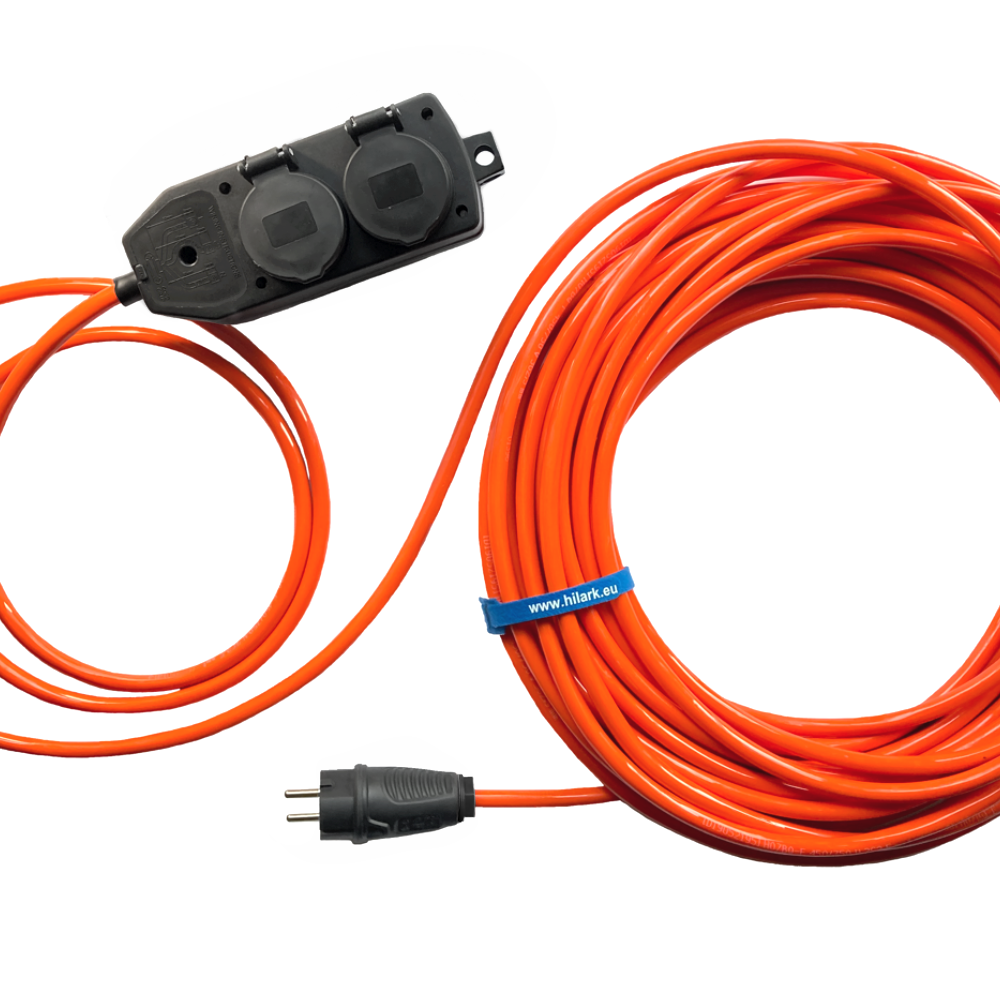 Rallonge H07BQ-F 3×2,5mm² 1m Répartiteur 4+1 Orange haute visibilité