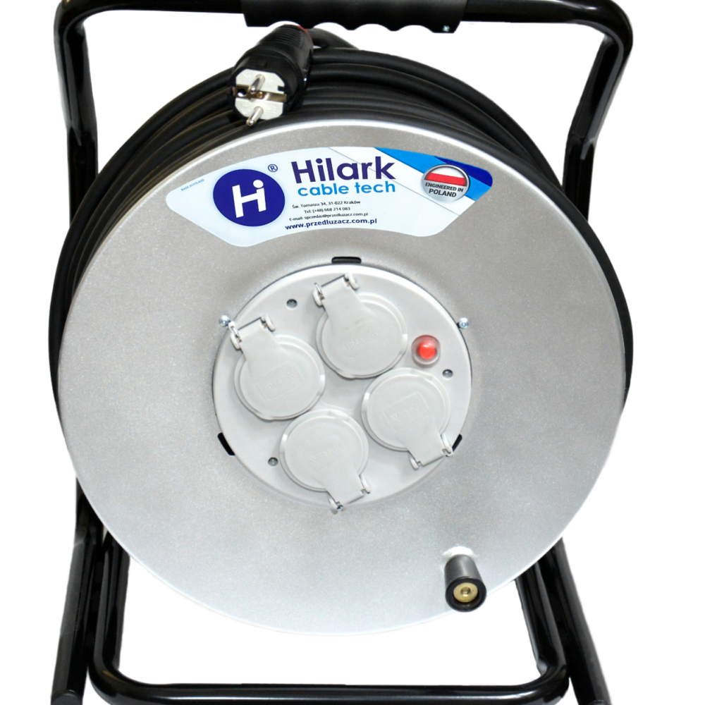 Enrouleur à cadre métallique grand format H07RN-F 3G2,5 – 1m Rallonge en caoutchouc