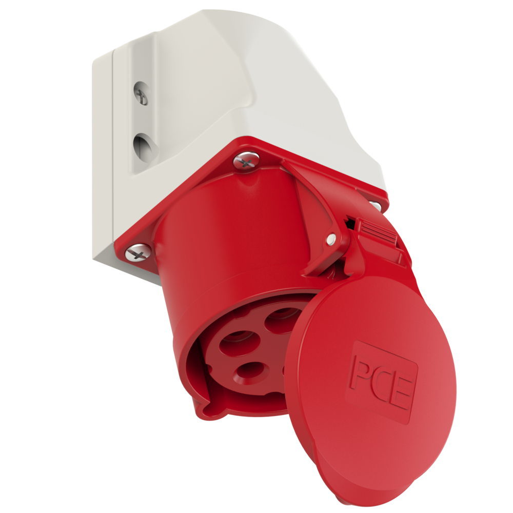 Gniazdo stałe naścienne PCE 32A 5P 400V 6h IP44 125-6k