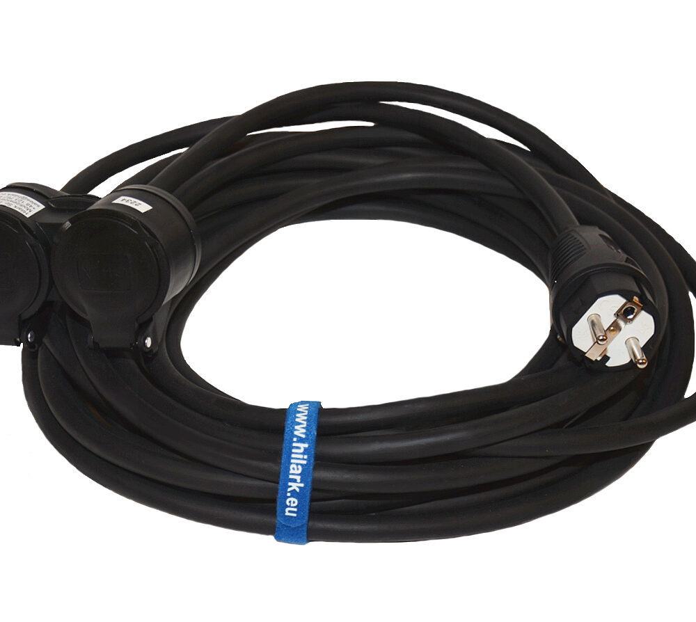 Rallonge OnPD H07RN-F 3G1,5 mm AVEC RÉPARTITEUR 2 prises 1m