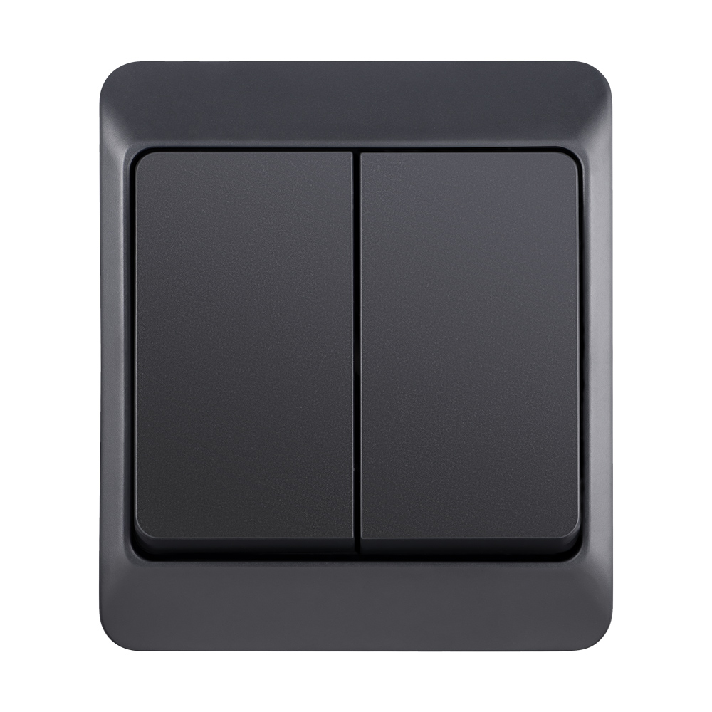 HERMES IP44 double interrupteur bougie anthracite EPN